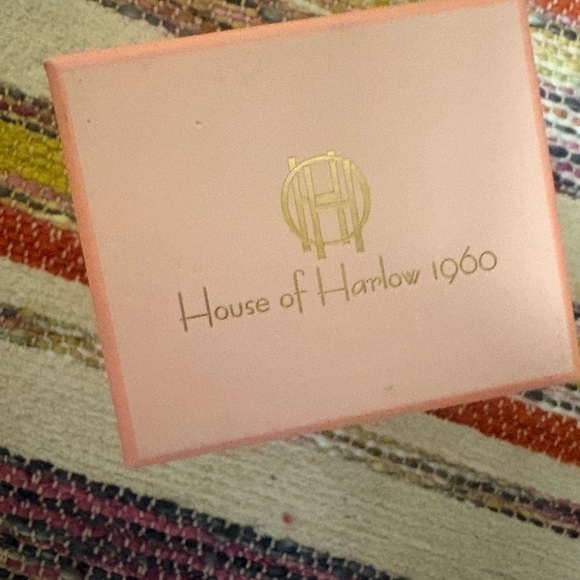 House of Harlow 1960 Goldtone Bow & Glass White Pearl Drop Earrings - Picture 5 of 8